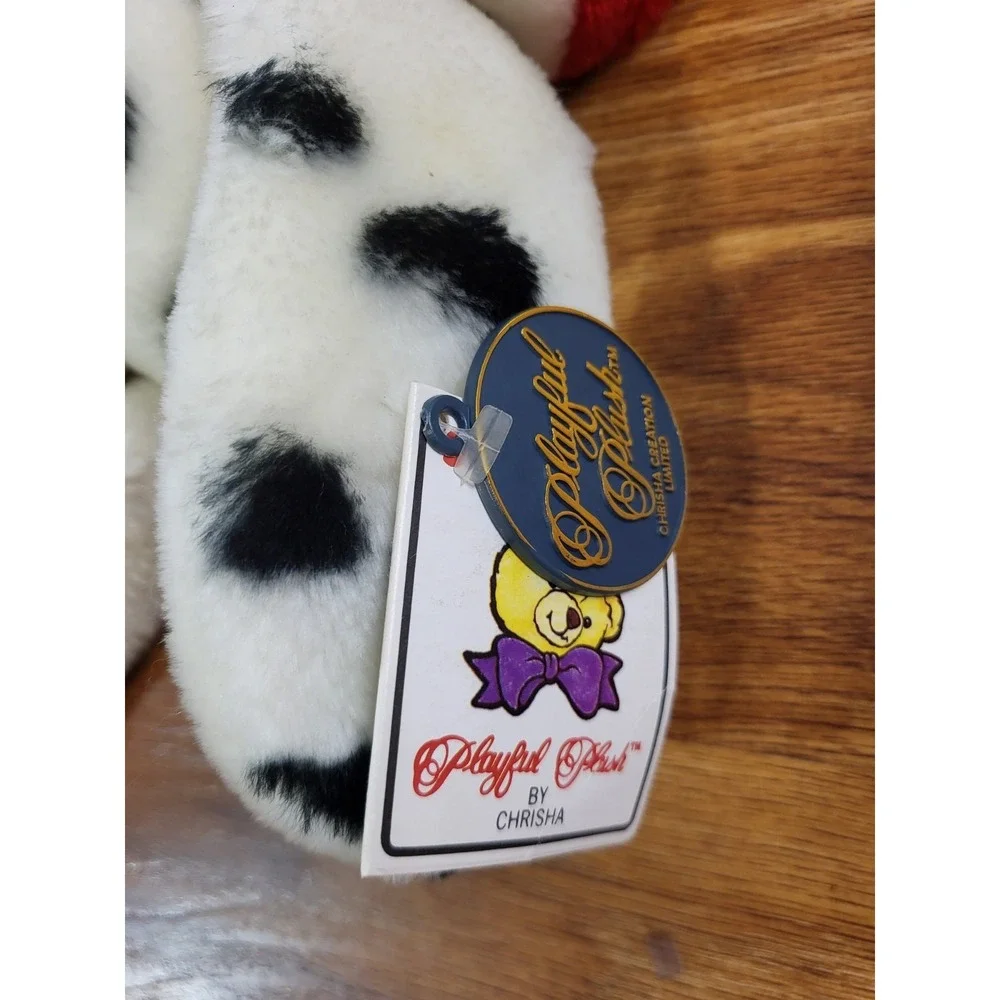 Vtg Chrisha Playful Plush 1988 Merry Christmas Dalmatian Dog 21 Inch Stocking